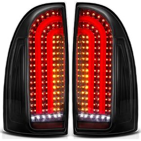 ضوء خلفي LED Daume متوافق مع 2005-2015 Toyota Tacoma 2005 2006 2007 2008 2009 2010 2011 2012 2013 2014 2015 مصباح فرامل خلفي Toyota Tacoma الجانب الأيسر والأيمن (أسود - حواف)