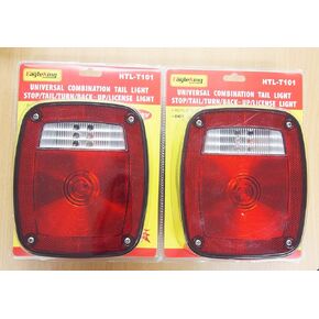 2PC Universal Combination Signal Tail Light Truck Lite Red/clear DOT in Kuwait
