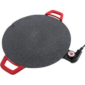 Electric Griddle - Smokeless Electric BBQ Grill Baking Trays, Nonstick Cooking Griddle Pan Pancake Maker with Handles, Medical Stone Coating 5 Level Temperature Control, Rapid Heat Up 11.8 Inches