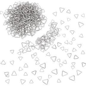 CHGCRAFT 400Pcs 4 Styles 201 Stainless Steel Triangle Open Jump Rings Pinch Clip Bail Hang Drops Pendant Open Triangle Buckle Charm for Jewelry Making Connectors，6-10mm