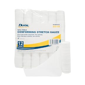 DUKAL 8519 Basic Care Conforming Stretch Gauze Bandage, 4", Non-Sterile