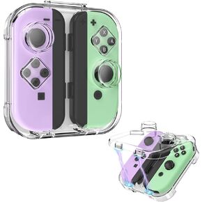 حافظة تخزين Fintie لجهاز Joy-con، صندوق حماية محمول مقاوم للغبار متوافق مع Nintendo Switch Joy-Con، Switch/OLED PC حافظة شفافة مع إغلاق مغناطيسي (وردي لامع)