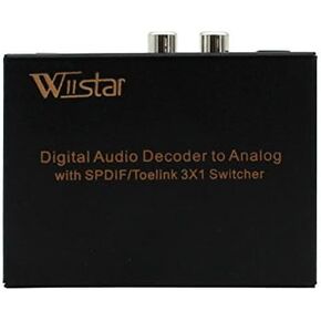 Wiistar Toslink Switch 3x1 Digital Optical Audio Switch 3x1 with Analog RCA and 3.5mm Support 5.1CH 5.1CH/ LPCM2.0/ DTS
