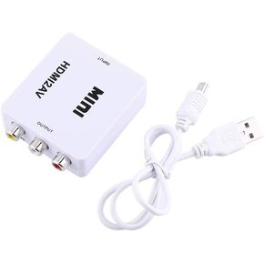 Yosoo Health Gear Digital HDMI2AV Converter, to AV Adapter, Composite Video Audio AV CVBS Adapter Converter 720p/1080p(White)