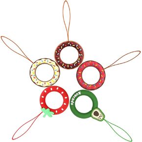 Innoc الحبل الاصبع حزام حلقة حزام 5 قطع الهاتف الحبل قبضة حامل لطيف الكعك سيليكون صغير قصير الحبل للهاتف/USB/MP3/مفتاح/سلسلة مفاتيح السيارة in Kuwait