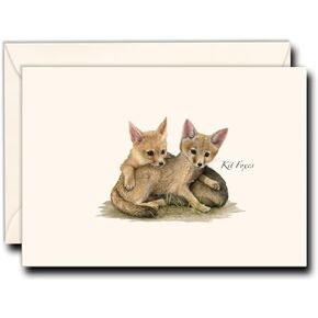 Earth Sky + Water - Kit Foxes Notecard Set - 8 Blank Cards with Envelopes