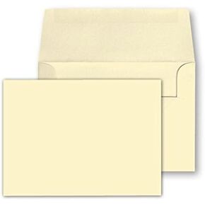 50 Blank Cream Natural 5" x 7" Note Cards & Envelopes – Heavyweight Off-White Flat Cards for Invitations, Greetings, Postcards, Announcements (NOT A Fold Over Card) – Thick, Durable, Archival Safe