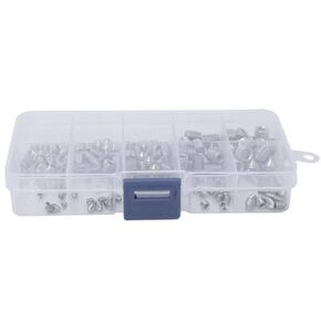 200Pcs Allen Head Grub Screw Set Cone Point Hex Socket Assortment Kit Stainless Steel with Plastic Box for Accuracy Instruments M3/M4/M5/M6/M8