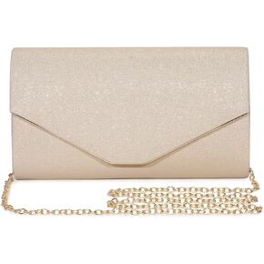 Pinprin Ladies Evening Clutch Bag Envelope Handbag Prom Bridal Wedding Party Purse with Detachable Chain