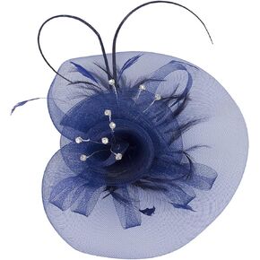 Vijiv Women Vintage Derby Fascinator Hat Pillbox عقال ريشة كوكتيل حفلة شاي