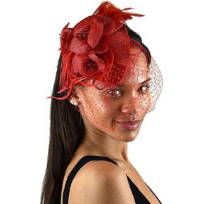 C.C Women's Elegant Cocktail Fashion Mesh Sinamay Fascinator Headband