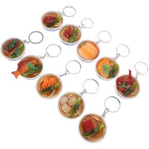 COHEALI 10pcs Key Chain Goodie Bag Fillers Food Pendants Charm Noddles Key Ring Car Pendant Keychain Mini Food Keychain Bag Purse Hanging Charms Car Key Holder Toy Room Resin Child Fashion