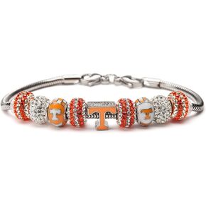 University of Tennessee Charm Bracelet | Tennessee Stainless Steel Bracelet | Tennessee Volunteers Gifts | Product Lifetime Guaranteed | Officially Licensed Jewelry by University of Tennessee