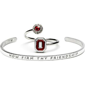 Love Ohio State Ring and Bangle Gift Set | Ohio State University Jewelry | OSU Ring | Ohio State Buckeye Bracelet | How Firm Thy Friendship Bracelet and Block O Ring Gift Set | Ohio State Jewelry