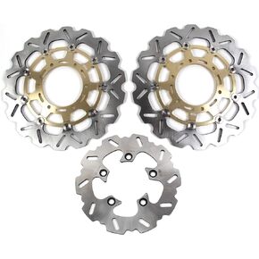 العرشي قرص فرامل الدوارات الأمامية والخلفية لسوزوكي GSXR 600 750 2008-2017 / GSXR 1000 2009-2015 دراجة نارية استبدال الملحقات GSX-R600 GSX-R750 GSX-R1000 الذهب 2010 2011 2012 2013 2014 2016
