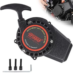 RUTU Pull Start Fit 50cc Moto,Thicken Aluminum Alloy Recoil Starter for 2 Stroke Engine 49cc 47cc Pocket Dirt Bike Kids Pit Bike,Silver