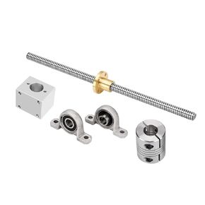 Surprecision 8mm T8 Lead Screw Set (1000mm/39.37" Lead Screw + Copper Nut +Nut Housing + Vertical Pillow Bearing Block + Hexagon Wrench + Coupler), Pitch: 2mm/0.08",Lead: 8mm/0.31"