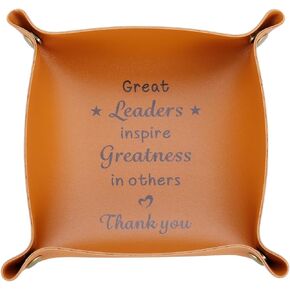 Thank You Gifts for Boss Boss Day Gifts for Men PU Leather Valet Tray for Men Boss Lady Gifts for Women Leader Coworker Appreciation Gifts Boss Gifts Birthday Christmas Retirement Gifts for Boss