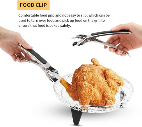 Serveyou 3 Pcs Air Fryer Racks,Air Fryer Three Layer Mesh Set,Heightening Feet Air Fryer Rack,with Oil Brush and Clip Stainless Steel Stack able for Air Fryers,Ovens, Air Fryer Accessories in Kuwait