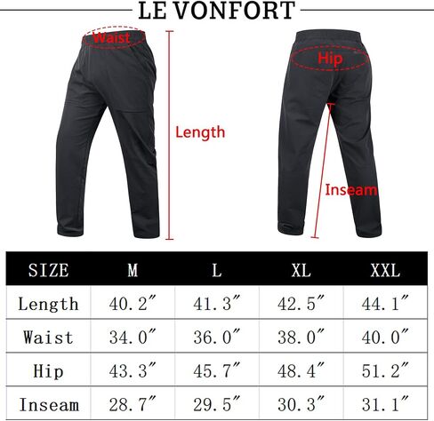 LE VONFORT Men's Stretch Hiking Pants Lightweight Quick Dry Running Athletic Active Jogger Pant in Saudi Arabia