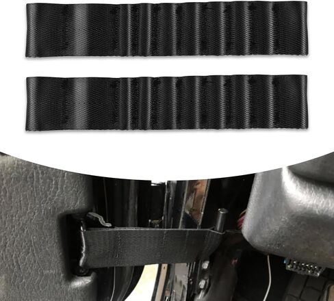 2 PCS Automotive Door Restraint Straps, 9.17" x 1.5" Load 1000 lb. Double Wall Thickened Adjustable Heavy Duty Door Restraint Inspection Straps, Compatible with Jeep Wrangler TJ JK JL (Black) in Saudi Arabia