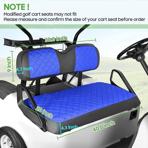 غطاء مقعد عربة الجولف لوسادة غطاء مقعد EZGO TXT - لا يتطلب دباسة/سهل التركيب، مسامي ومريح، غطاء مقعد أمامي بديل من الفينيل لعربة الجولف - أزرق in Kuwait