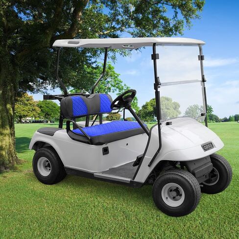 غطاء مقعد عربة الجولف لوسادة غطاء مقعد EZGO TXT - لا يتطلب دباسة/سهل التركيب، مسامي ومريح، غطاء مقعد أمامي بديل من الفينيل لعربة الجولف - أزرق in Kuwait