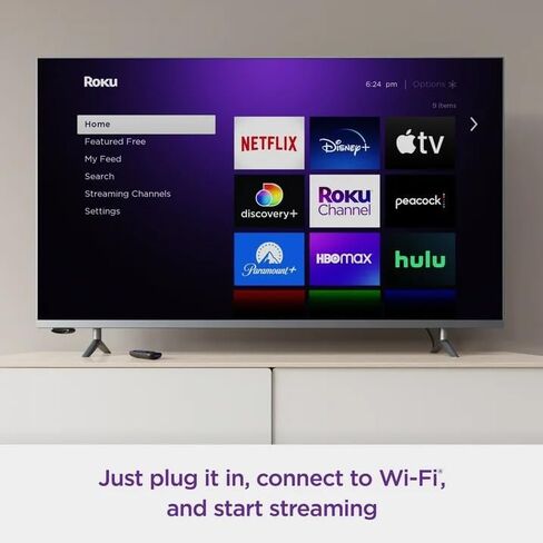 جهاز البث Roku Express HD مع كابل HDMI عالي السرعة، وجهاز تحكم عن بعد قياسي (بدون أدوات تحكم في التلفزيون) وواي فاي سريع، يتضمن حقيبة in Kuwait