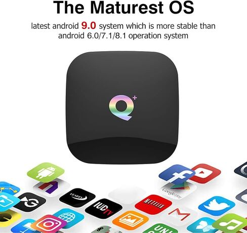 Android TV Box 9.0، TUREWELL Allwinner H616 رباعي النواة 4 جيجا رام 64 جيجا ROM Q Plus Android TV Box يدعم 3D 6K HD H.265 2.4 جيجا هرتز واي فاي إيثرنت HD DLNA USB 3.0 in Kuwait