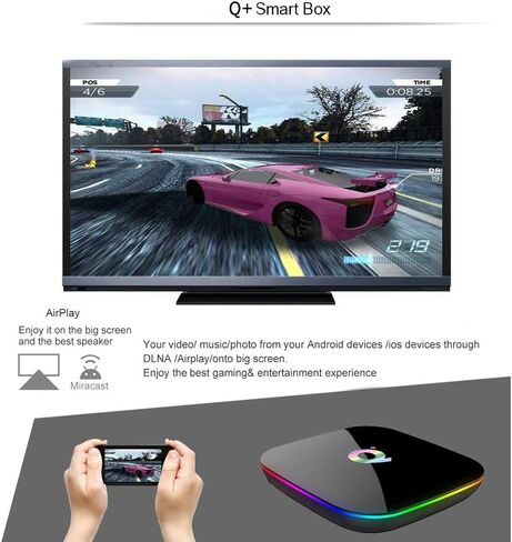 Android TV Box 9.0، TUREWELL Allwinner H616 رباعي النواة 4 جيجا رام 64 جيجا ROM Q Plus Android TV Box يدعم 3D 6K HD H.265 2.4 جيجا هرتز واي فاي إيثرنت HD DLNA USB 3.0 in Kuwait