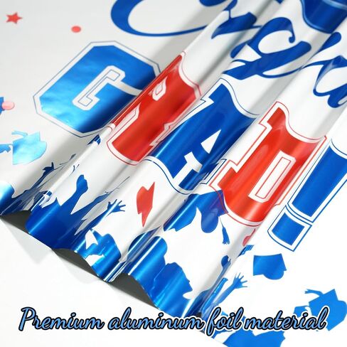 مفرش طاولة التخرج فئة 2024، 3 قطع باللون الأحمر والأبيض والأزرق مفرش طاولة تهنئة التخرج، ديكورات حفلات التخرج للاستعمال مرة واحدة 2024، أغطية طاولات من الألومنيوم لمستلزمات حفلات التخرج، 54 × 108 in Kuwait