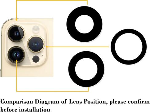 بديل زجاجي للكاميرا الخلفية من EGEN لهاتف iPhone 14 Pro Max و14 Pro مع لاصق مثبت مسبقًا + أدوات إصلاح in Kuwait