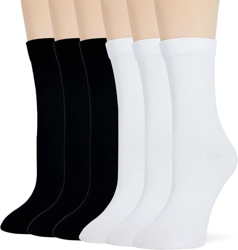 Bzoinien Thin Crew Socks for Women, Soft Cotton High Calf Boot Sock, Ladies Tall Socks Long Sock for Trouser, Dress, Business in Saudi Arabia