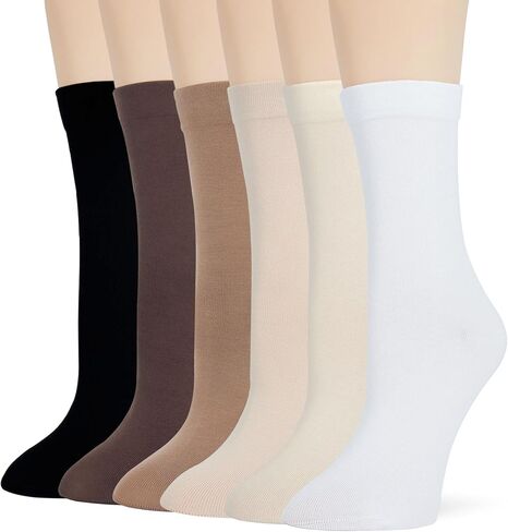 Bzoinien Thin Crew Socks for Women, Soft Cotton High Calf Boot Sock, Ladies Tall Socks Long Sock for Trouser, Dress, Business in Saudi Arabia