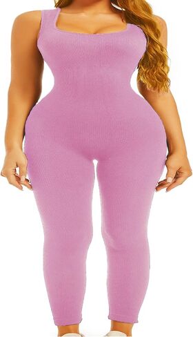 Sliot Unitard Jumpsuits for Women Tummy Control Long Bodysuits for Women Full Length Yoga Full Body Suit Compression Jumpsuit in Saudi Arabia