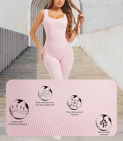 Sliot Unitard Jumpsuits for Women Tummy Control Long Bodysuits for Women Full Length Yoga Full Body Suit Compression Jumpsuit in Saudi Arabia