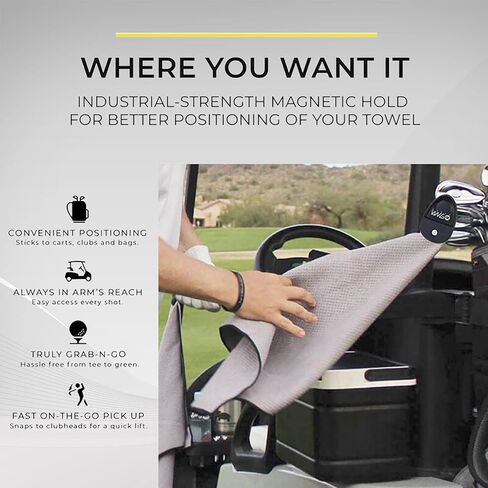 منشفة جولف قوية مغناطيسية من الألياف الدقيقة متعددة الأغراض للعناية بكرات الجولف والنوادي، هدية رائعة للاعبي الجولف! in Kuwait