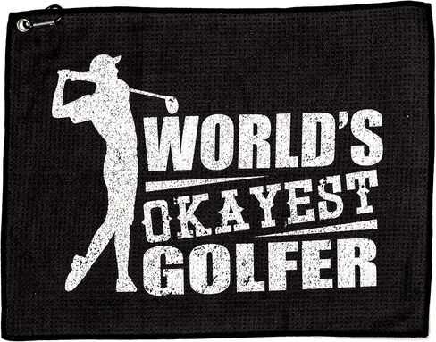 SHANKITGOLF Worlds Okayest Golfer Funny Golf Gift Golf Bag Towel with Clip in Kuwait