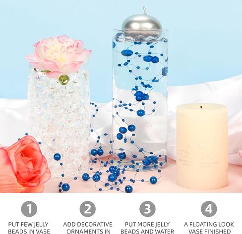 خرز جل مائي شفاف من بالونو، خرز حشو لمزهرية الزفاف، ترتيب الزهور، صناعة الشموع العائمة، زينة عيد الميلاد (80000 قطعة) in Kuwait