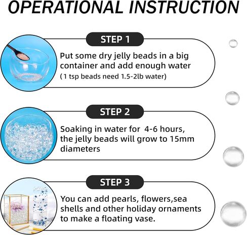 خرز جل مائي شفاف من بالونو، خرز حشو لمزهرية الزفاف، ترتيب الزهور، صناعة الشموع العائمة، زينة عيد الميلاد (80000 قطعة) in Kuwait