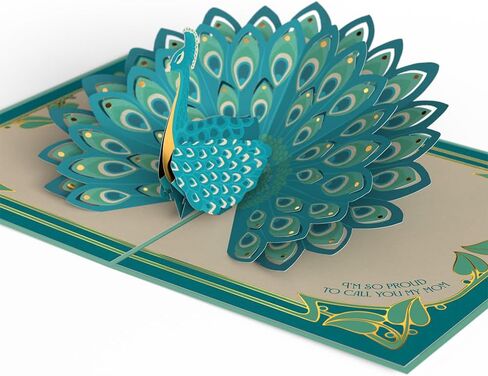 Lovepop Art Deco Mother's Day Peacock Pop-Up Card in Saudi Arabia