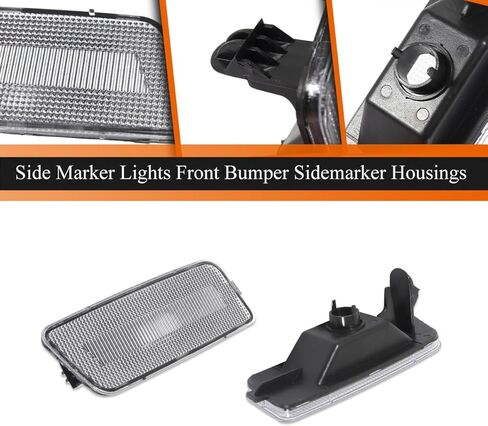 ADIIL Smoked Lens Amber Full LED Side Marker Lights Front Bumper Sidemarker Lamps Reflectors Compatible with 2010-2014 Volkswagen MK6 GTI in Kuwait