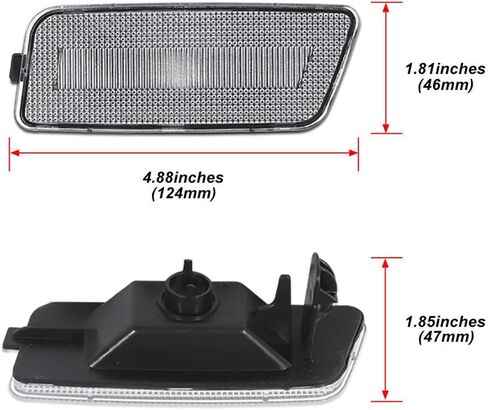 ADIIL Smoked Lens Amber Full LED Side Marker Lights Front Bumper Sidemarker Lamps Reflectors Compatible with 2010-2014 Volkswagen MK6 GTI in Kuwait