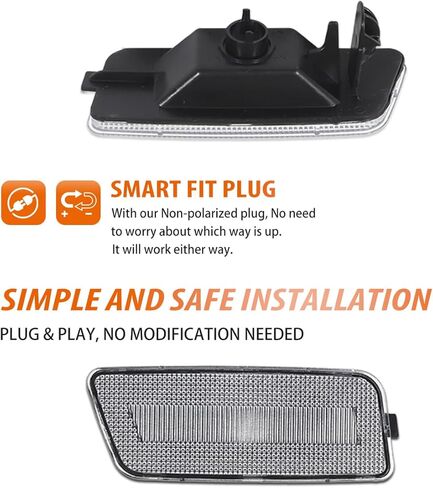 ADIIL Smoked Lens Amber Full LED Side Marker Lights Front Bumper Sidemarker Lamps Reflectors Compatible with 2010-2014 Volkswagen MK6 GTI in Kuwait