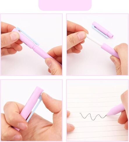 ITAWIXS 12pcs Aesthetic Retractable Gel Pens, 0.5mm Black Ink Fine Point Pens, Smooth Writing Pens, No Bleed & Smear, Cute School Office Supplies for Journaling Note Taking in Kuwait