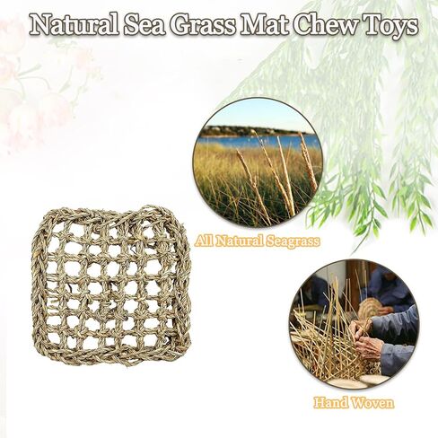 Bird Seagrass Mat, Parrot Natural Seagrass Woven Net Parakeet Climbing Rope Chew Toys Hideout Shed Sheltering for Lovebird Cockatiel Conure Budgie in Saudi Arabia