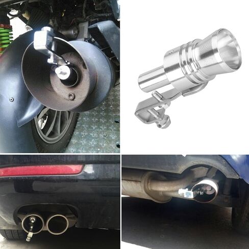 Dromedary Universal Color Chrome Size L Turbo Sound Noise Exhaust Muffler Pipe Whistle/Fake Blow off valve BOV Simulator Whistler in Saudi Arabia