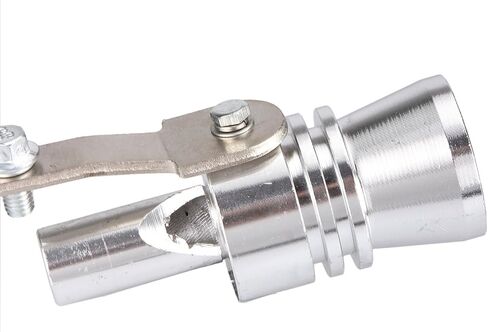 Dromedary Universal Color Chrome Size L Turbo Sound Noise Exhaust Muffler Pipe Whistle/Fake Blow off valve BOV Simulator Whistler in Saudi Arabia