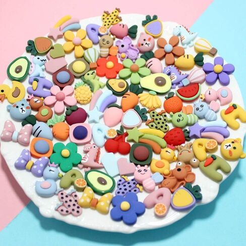 50 Pcs Slime Charms Easter Set DIY Craft Mixed Making Resin Jewery Making Kit, Resin Flatback Slime Beads Making Supplies for DIY Scrapbooking Crafts (Blue) in Saudi Arabia