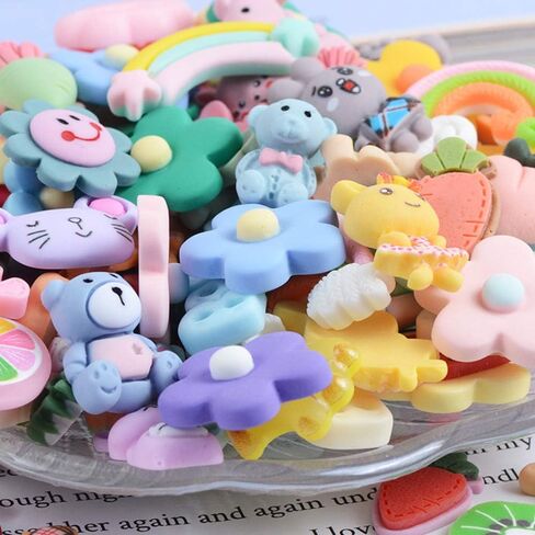 50 Pcs Slime Charms Easter Set DIY Craft Mixed Making Resin Jewery Making Kit, Resin Flatback Slime Beads Making Supplies for DIY Scrapbooking Crafts (Blue) in Saudi Arabia
